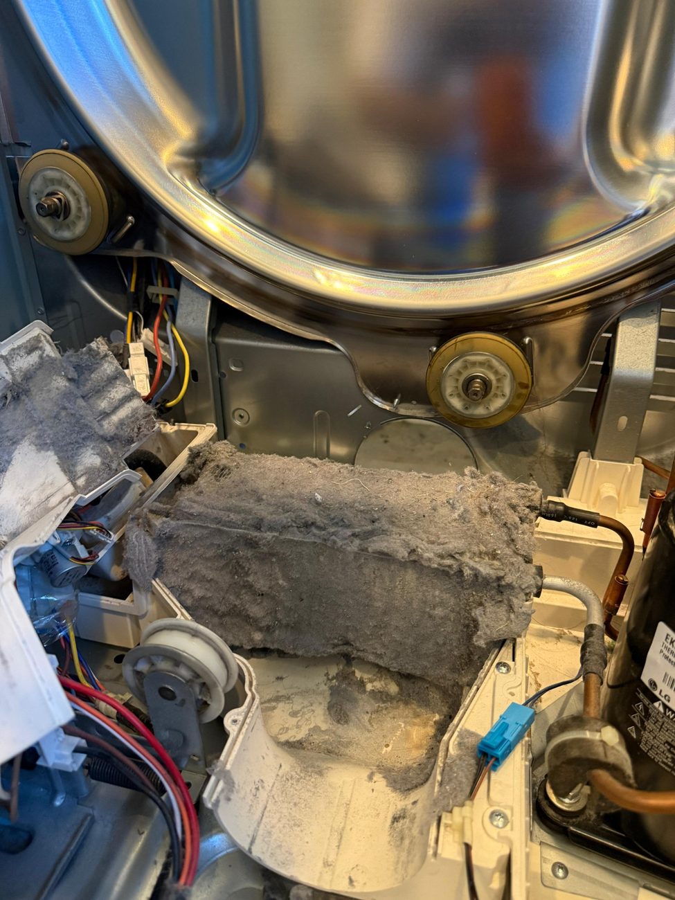 Large lint buildup removed from dryer